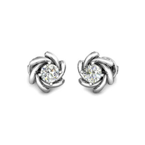 Solitaire Diamond Platinum Earrings